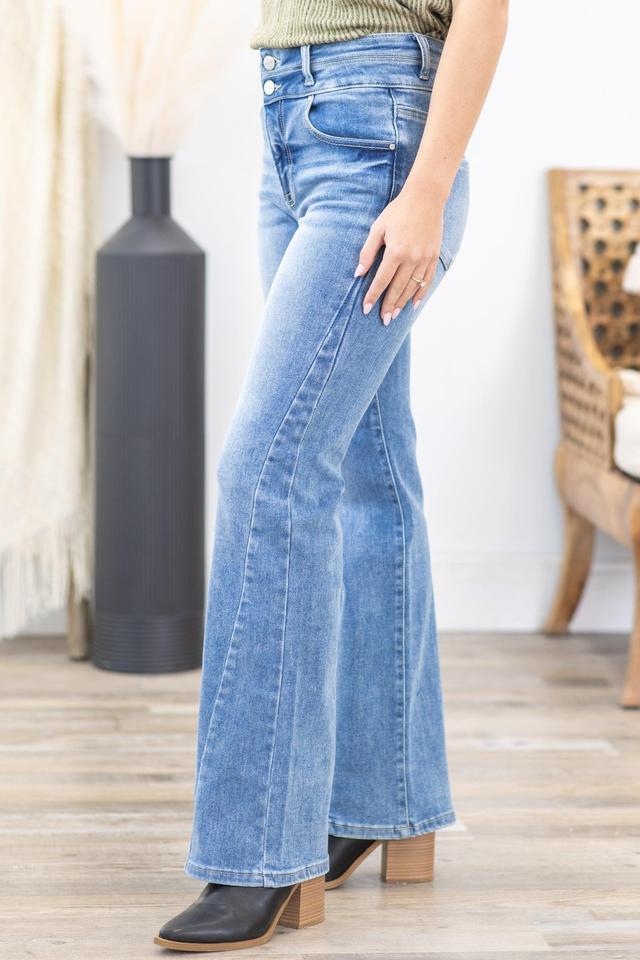 Risen Medium Wash Ankle Straight Jeans Product Image