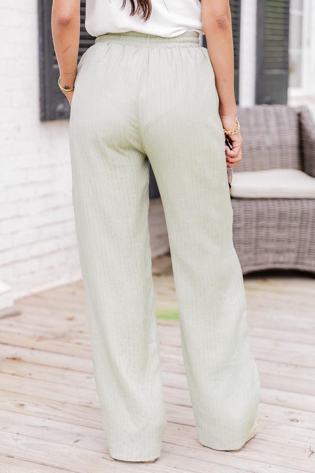 A New Perspective Sage Textured Pull On Pants FINAL SALE Product Image