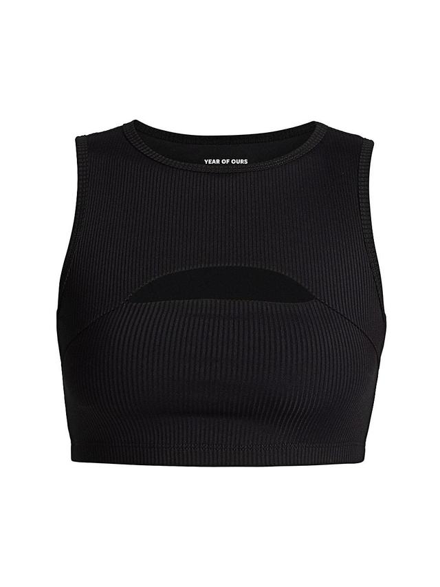 Womens Ribbed Cutout Sports Bra Product Image