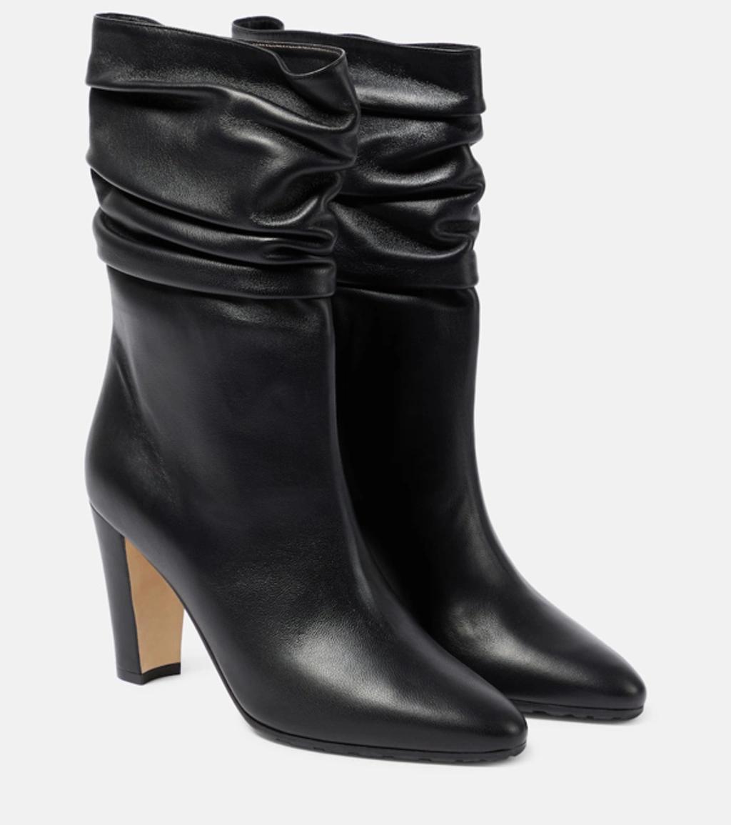 MANOLO BLAHNIK Calasso 90 Leather Ankle Boots In Blck product image