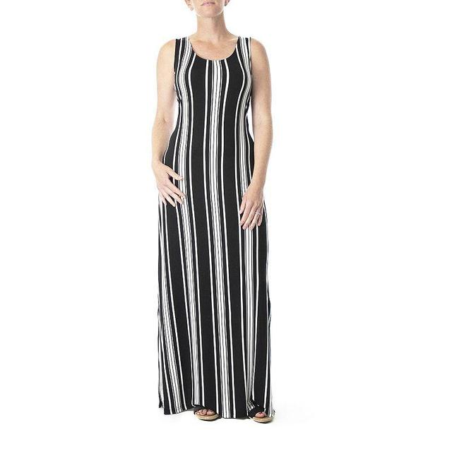 Womens Nina Leonard Bar-Back Print Maxi Dress Product Image