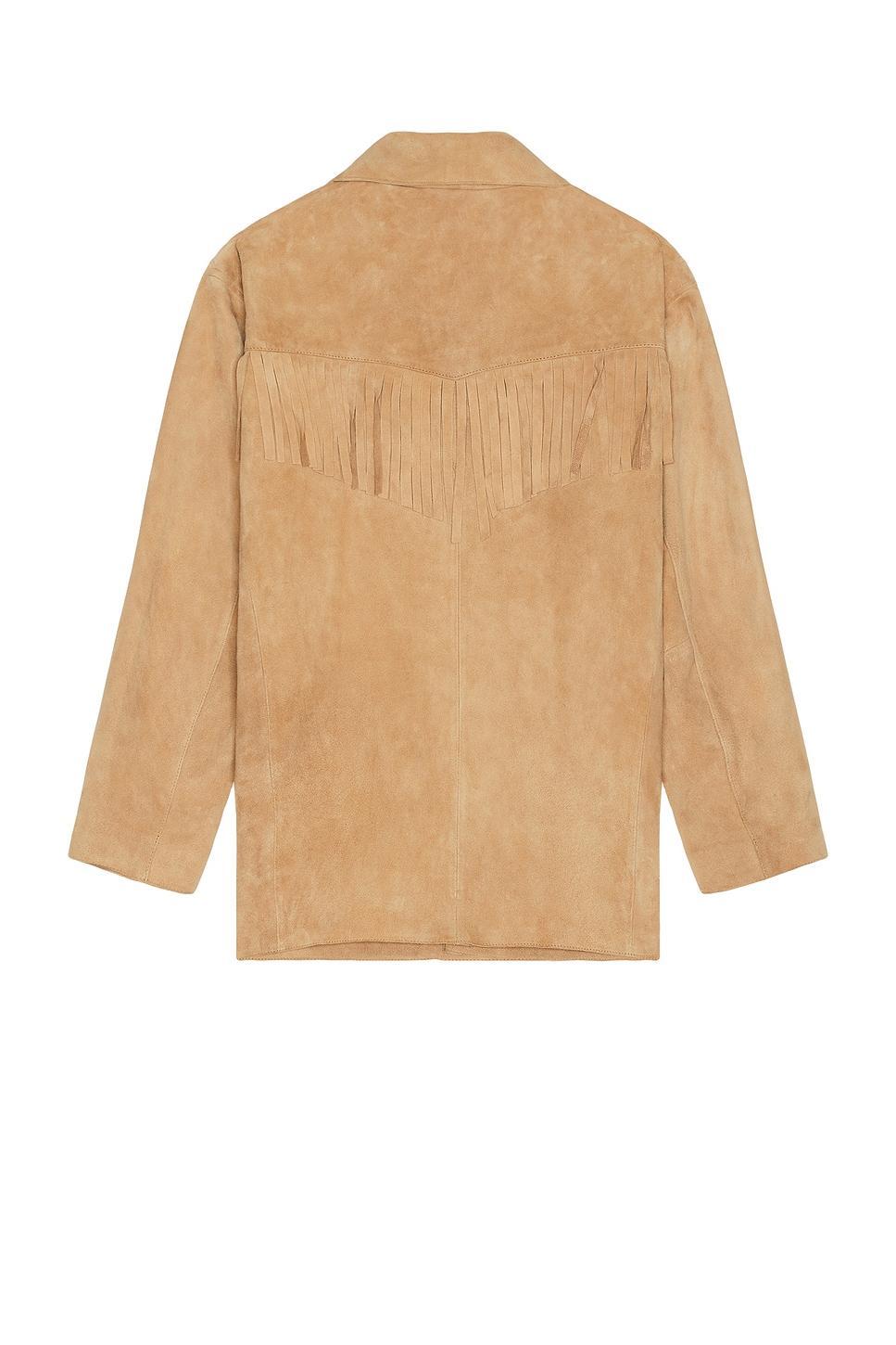 Found Suede Fringe Jacket in Brown Product Image