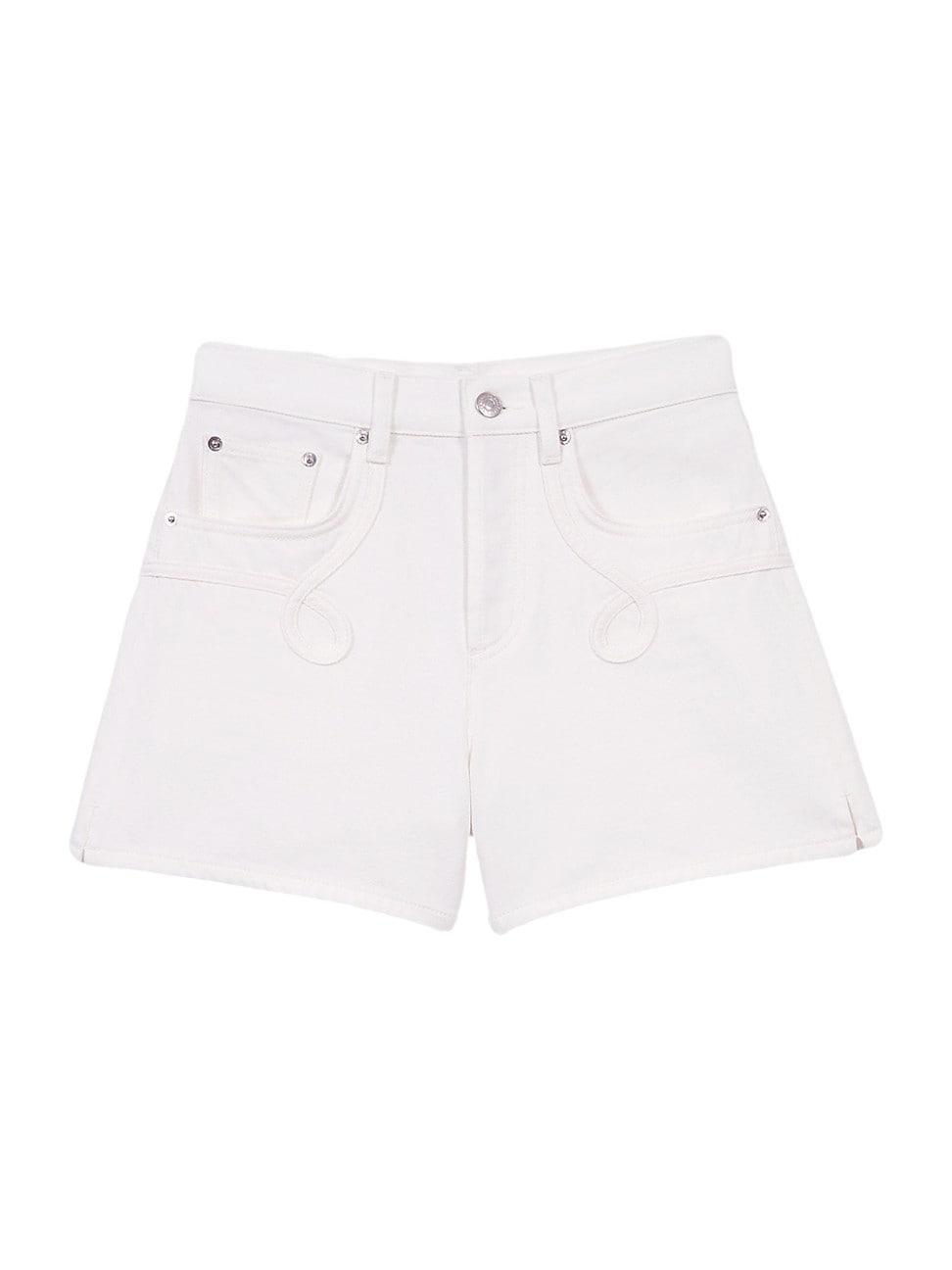 Womens Embroidered Denim Shorts product image