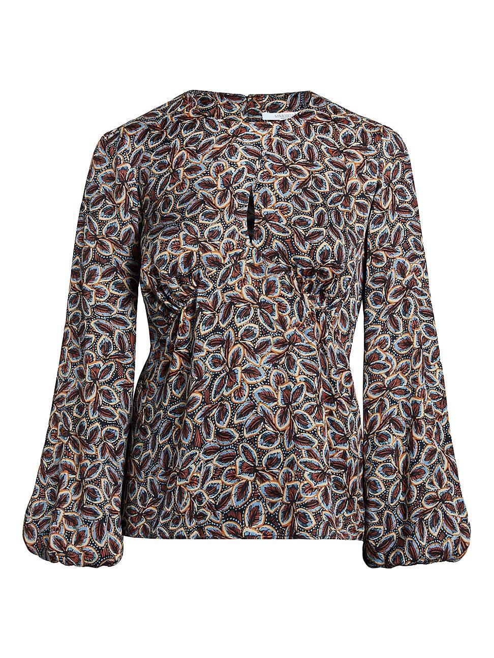 Womens Lyra Crossover Keyhole Floral Blouse Product Image