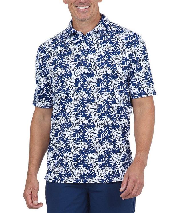 IBKUL Tropical Print Short Sleeve Polo Shirt Product Image