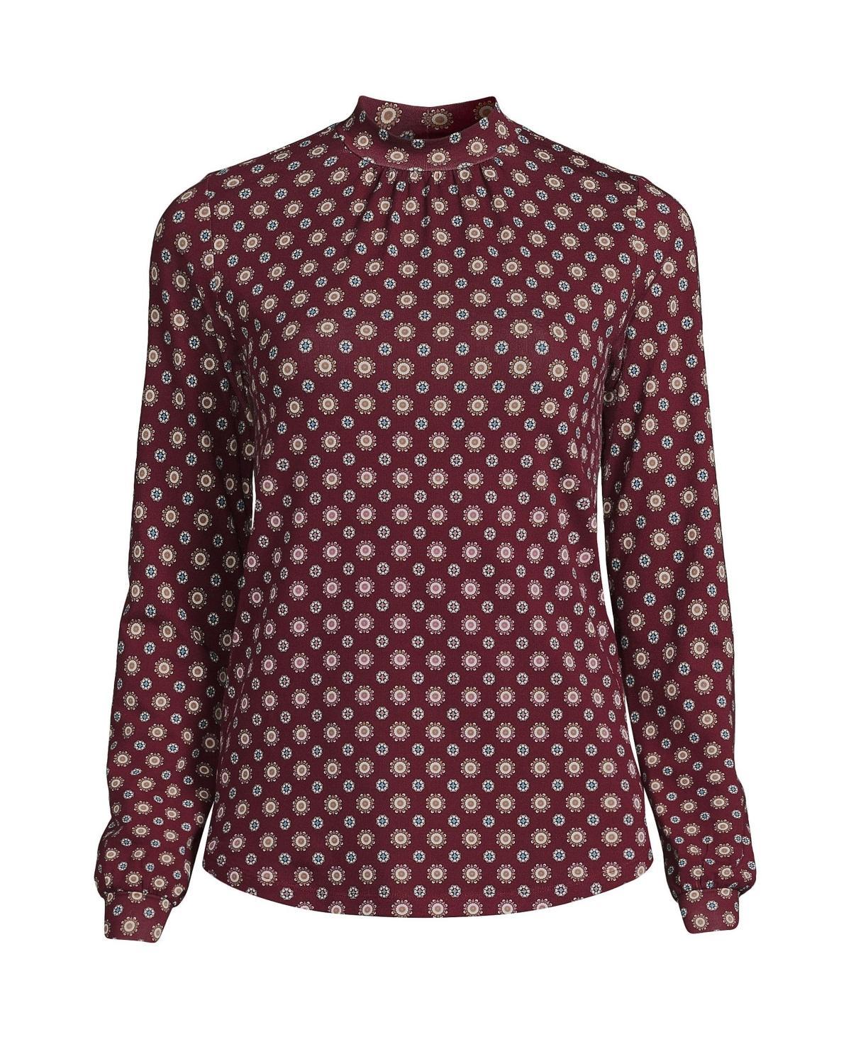 Womens Lands End Gathered Mockneck Top Product Image