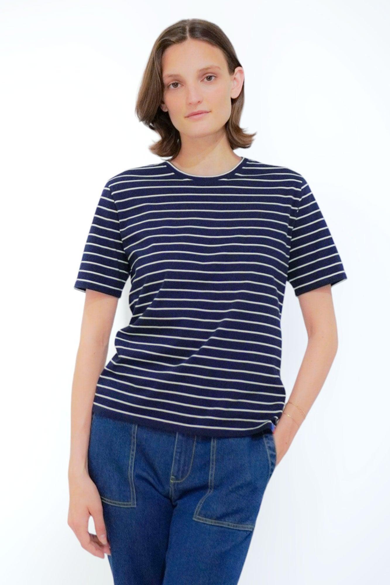 The Modern - Navy/Cream Pinstripe Female Product Image