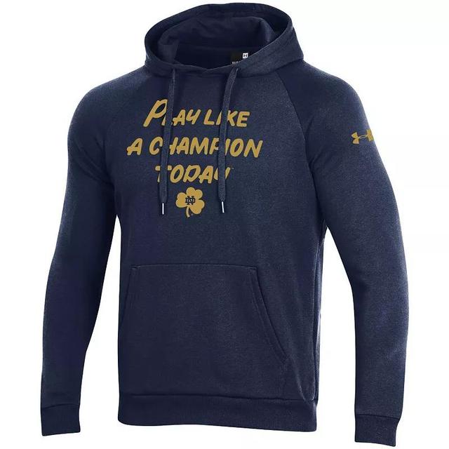 Mens Under Armour Notre Dame Fighting Irish Play Like A Champion Today All Day Raglan Fleece Hoodie Blue Product Image