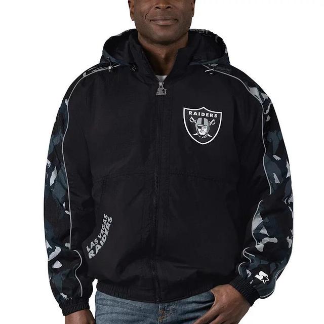 Mens Starter Black Las Vegas Raiders Thursday Night Gridiron Full-Zip Hoodie Product Image