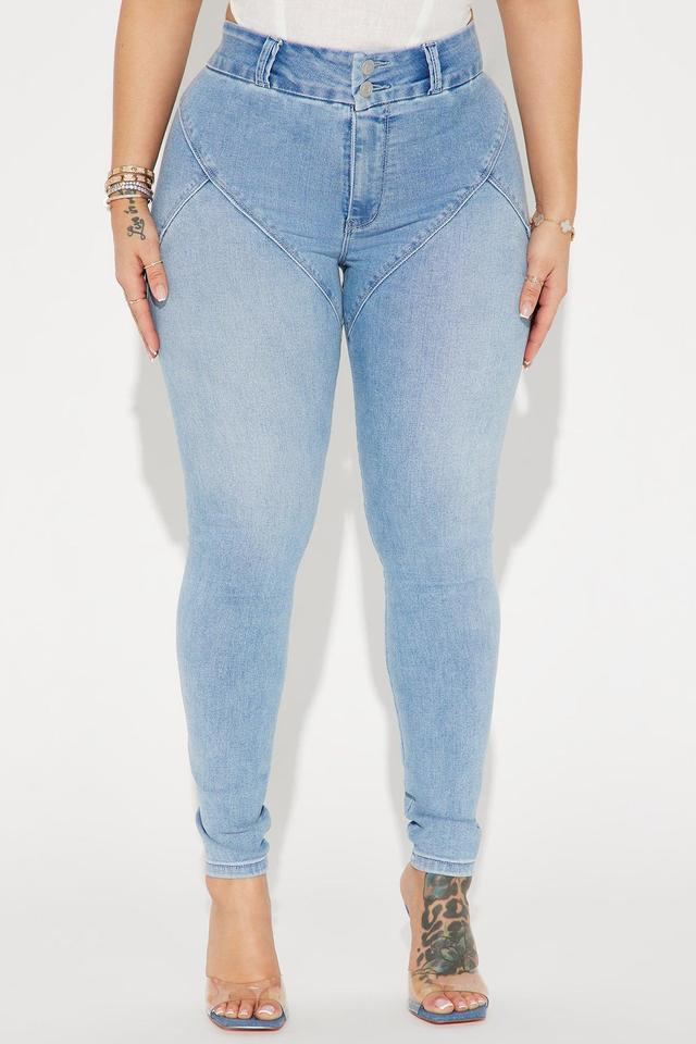 Booty So Good Moto Stretch Skinny Jeans - Light Wash Product Image