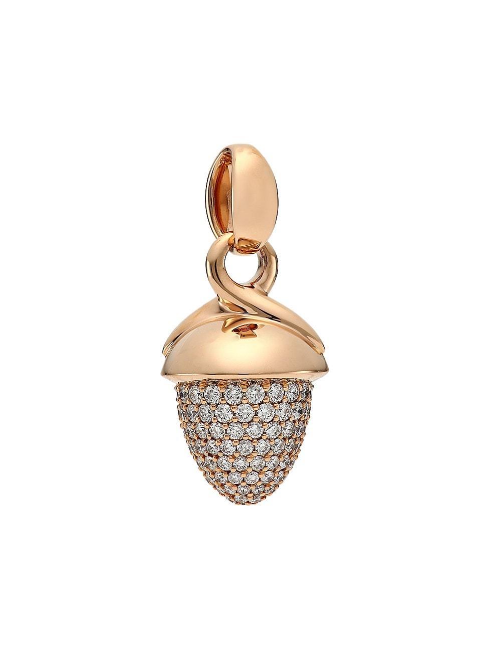 Womens Mikado Bouquet 18K Rose Gold & Diamond Pav Acorn Pendant Product Image