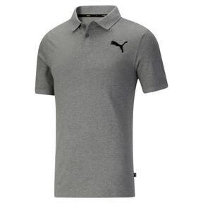 PUMA Essentials Men's Pique Polo in Medium Grey Heather/Cat Product Image