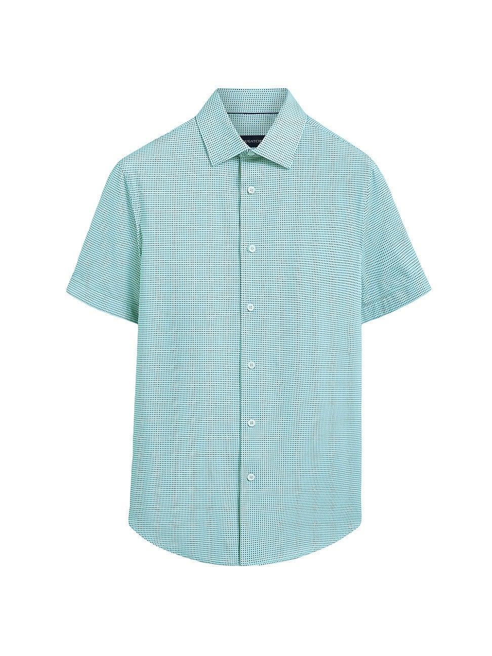 Mens Ooohcotton Miles Pin Dot Cotton-Blend Short-Sleeve Shirt Product Image