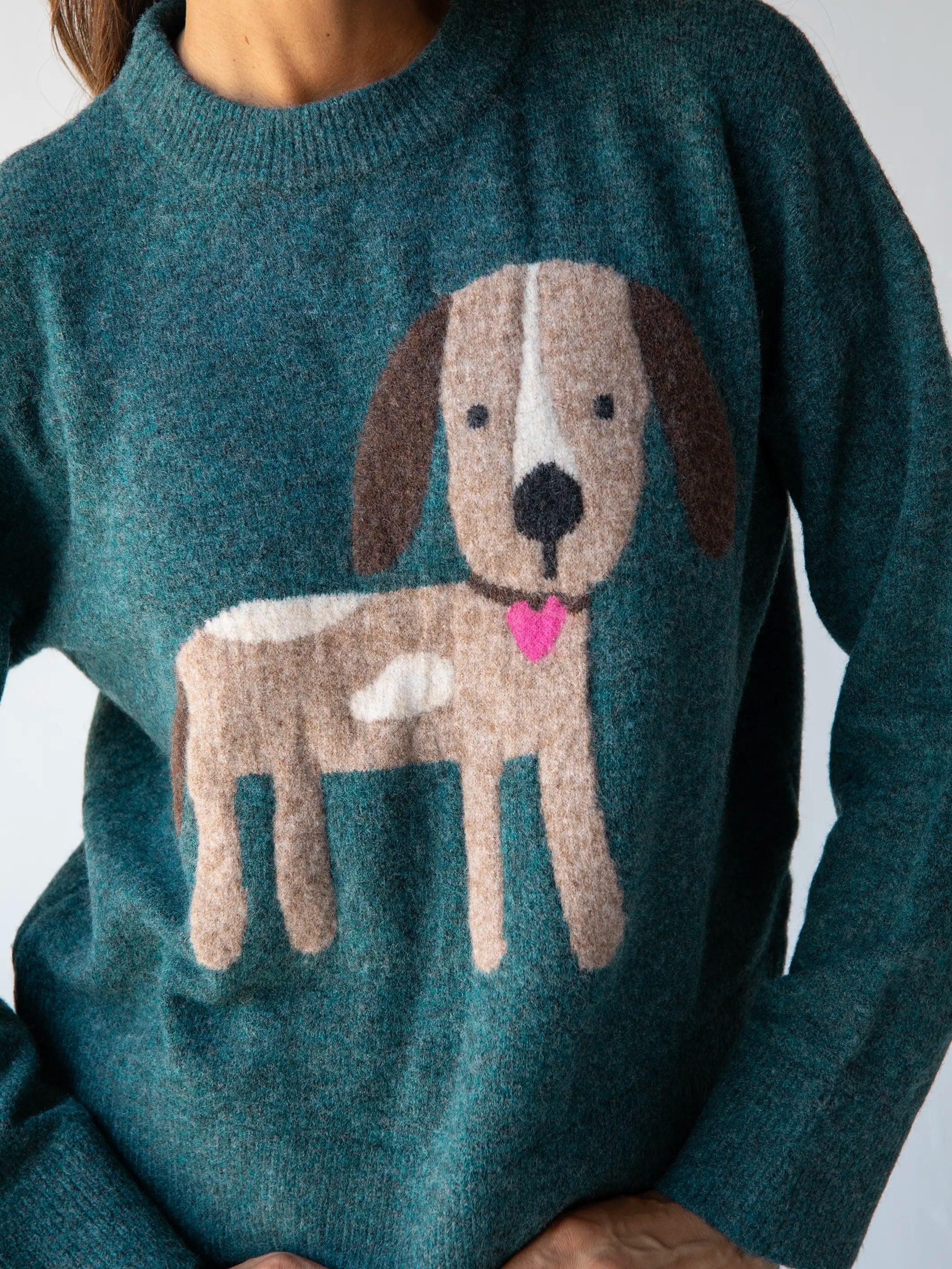 Everyone's Favorite Sweater - Dark Teal Dog Product Image