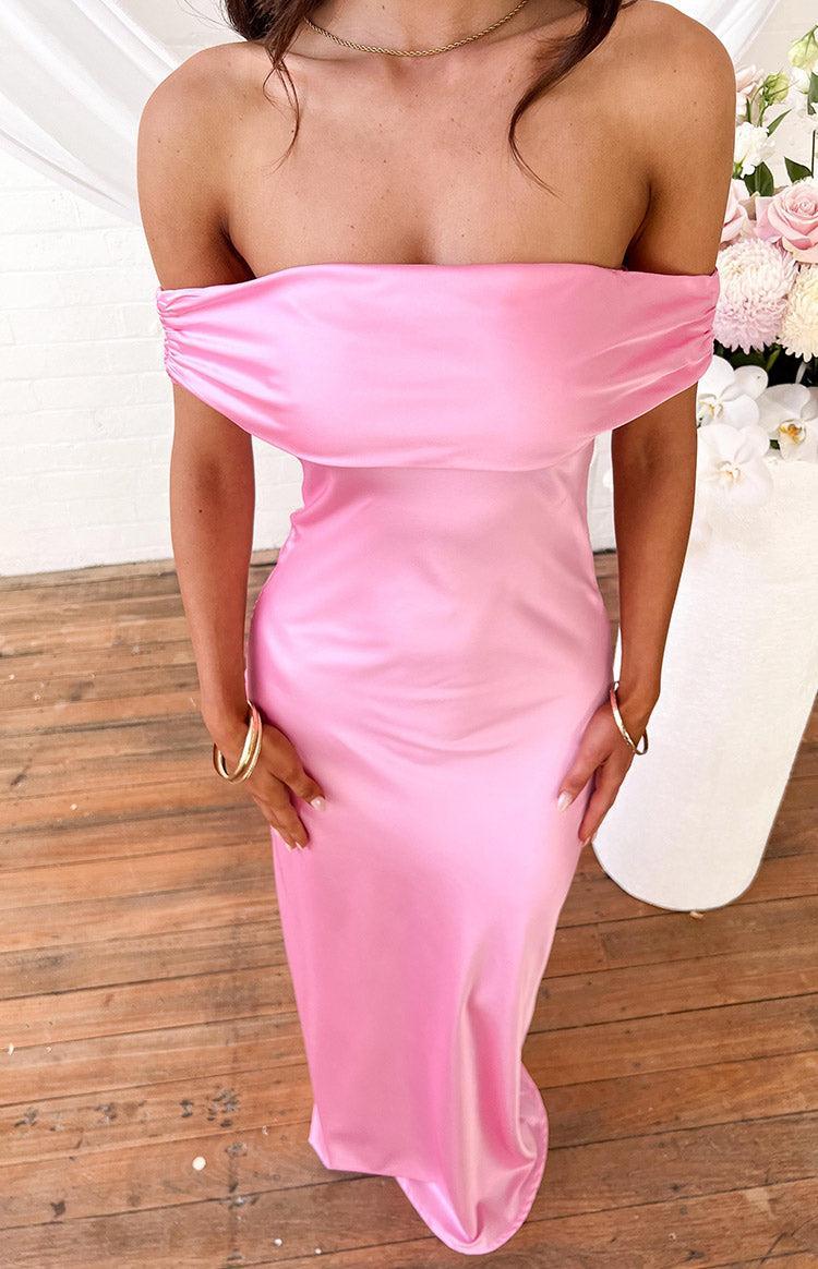 Seraphina Pink Off The Shoulder Maxi Dress Product Image