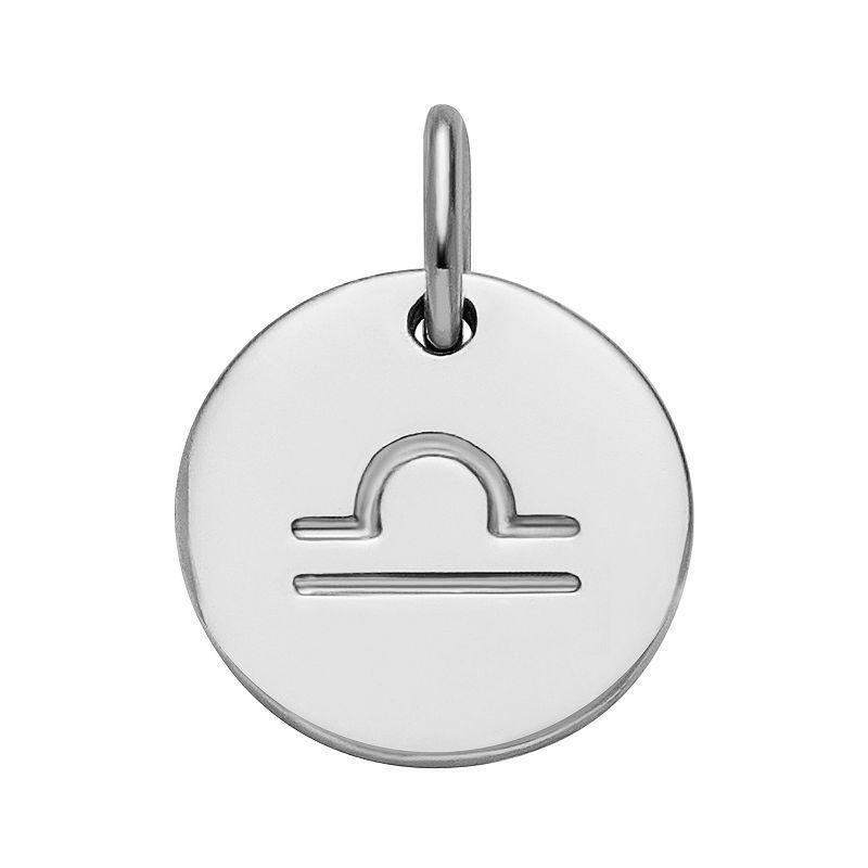 PRIMROSE Sterling Silver Etched Zodiac Disc Charm, Womens, Sterling Scorpio Product Image