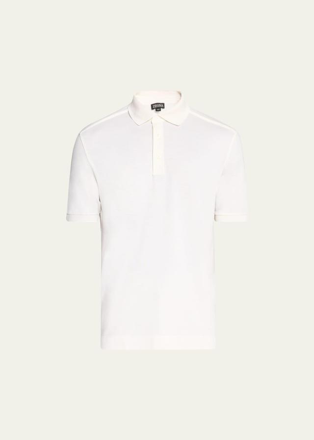 Mens Cotton-Silk Polo Shirt Product Image