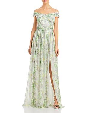 Adrianna Papell Off-the-Shoulder Chiffon Gown Product Image