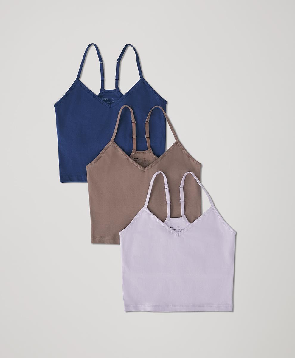 Womens Everyday Shelf Bra Cropped Camisole 3-Pack 3X Product Image