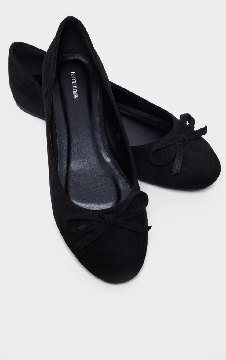 Black Wide Fit Round Toe Ballet Shoes Product Image