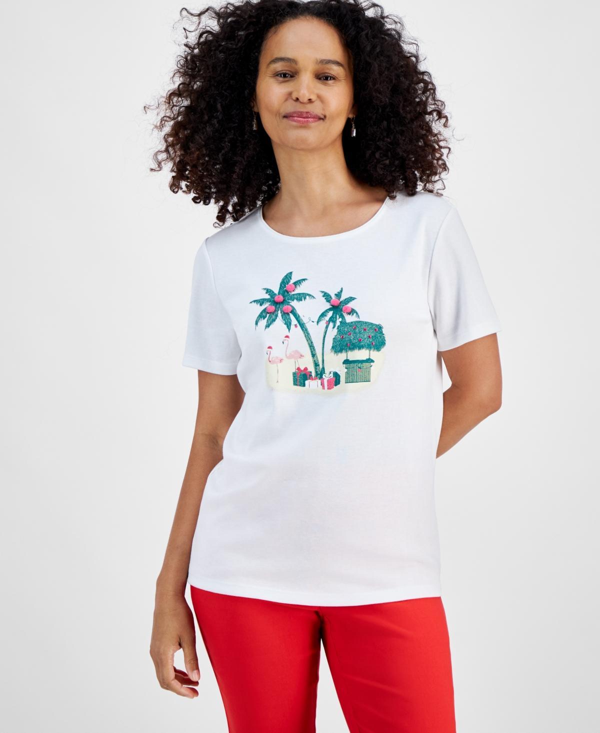 Holiday Lane Womens Tiki Christmas Tee, Created for Macys Product Image