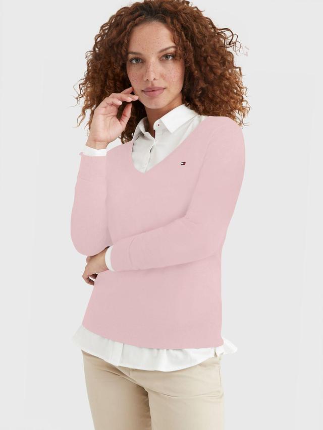 Tommy Hilfiger Women's Solid V-Neck Sweater Product Image