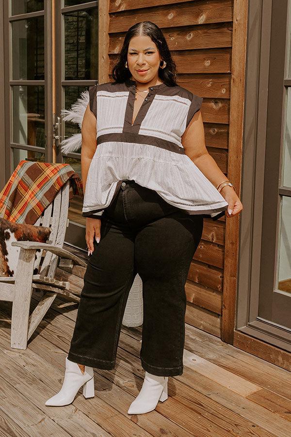 Risen Raelynn High Waist Wide Leg Jean in Black Curves product image