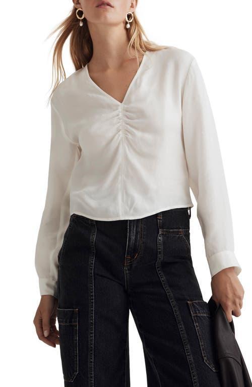 Madewell Brushed Ruched-Front Top (True ) Women's Blouse Product Image