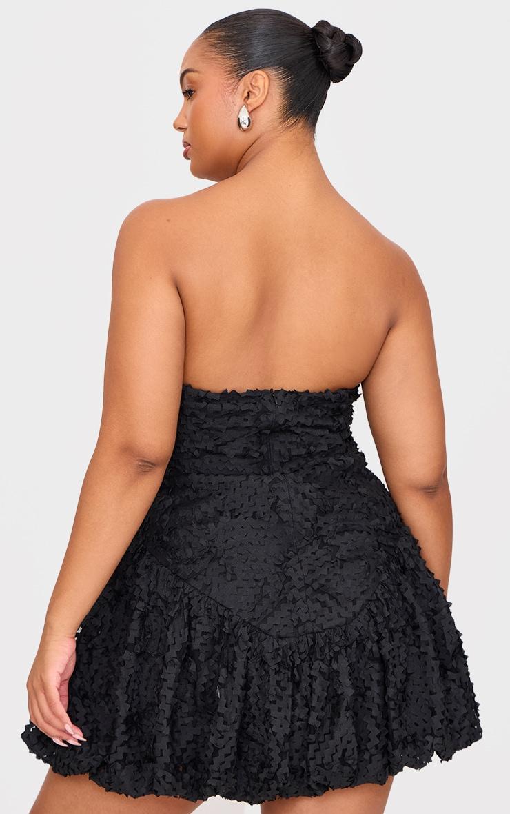 Plus Black Textured Corset Mini Dress Product Image