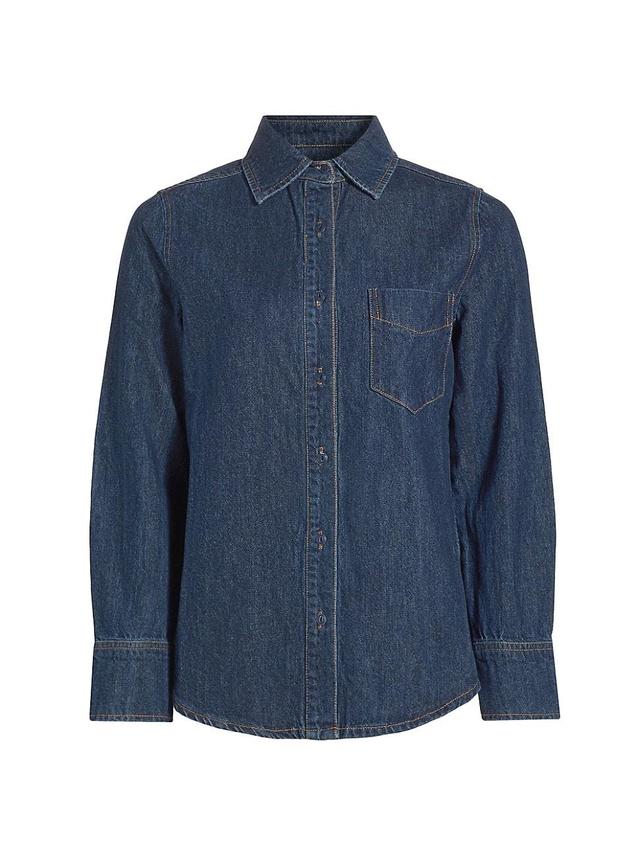 Womens Denim Long-Sleeve Shirt Product Image