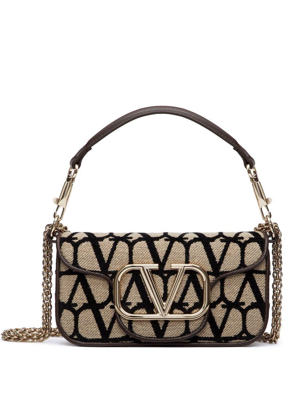 VALENTINO GARAVANI Small Lòco Toile Iconographe Shoulder Bag In Neutrals Product Image