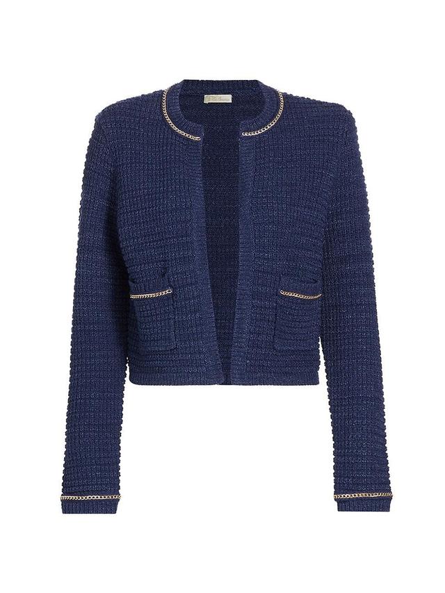 Womens Maeve Chain-Trimmed Knit Jacket Product Image