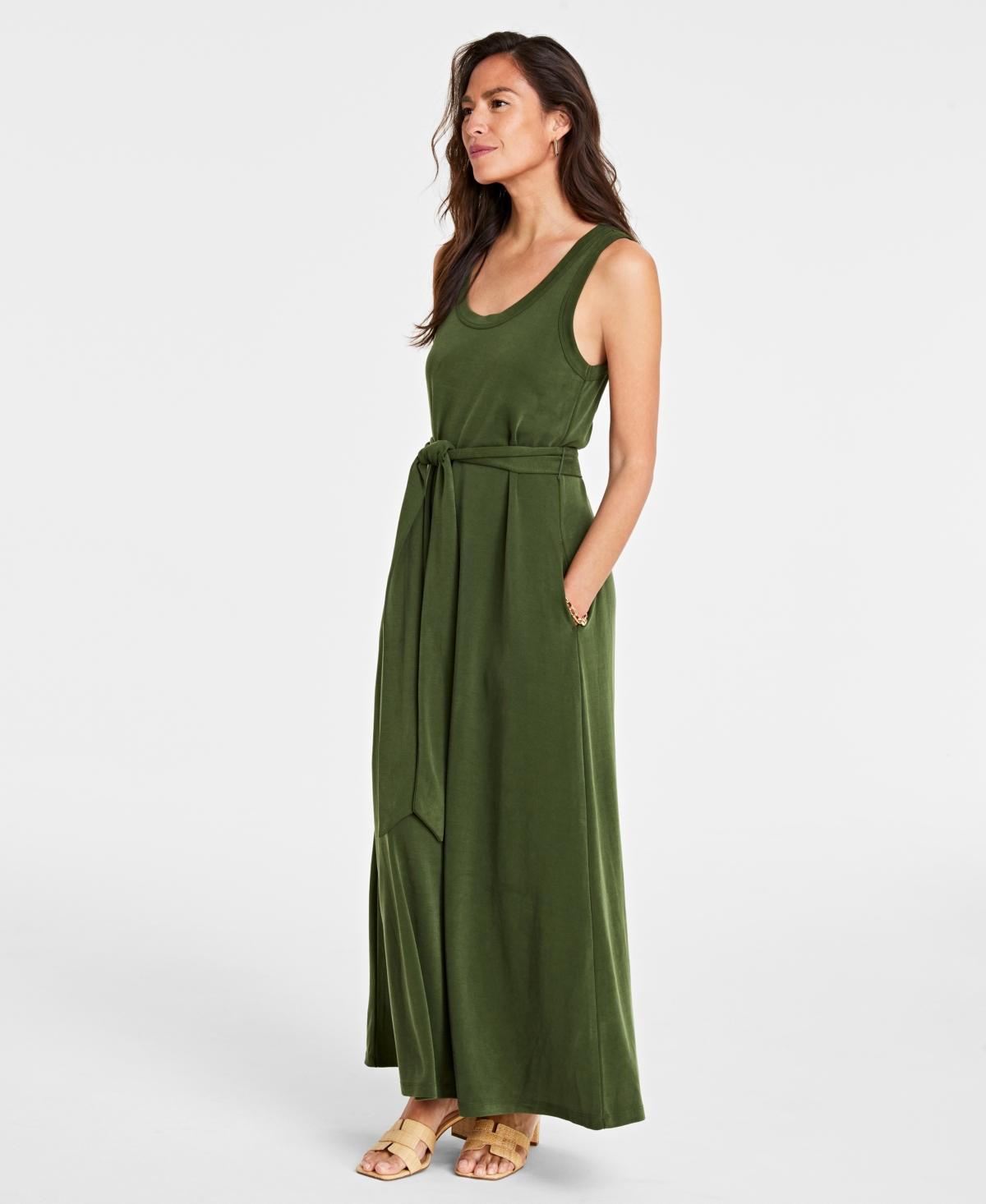 On 34th Womens Scoop-Neck Waist-Tie Maxi Dress, Created for Macys Product Image