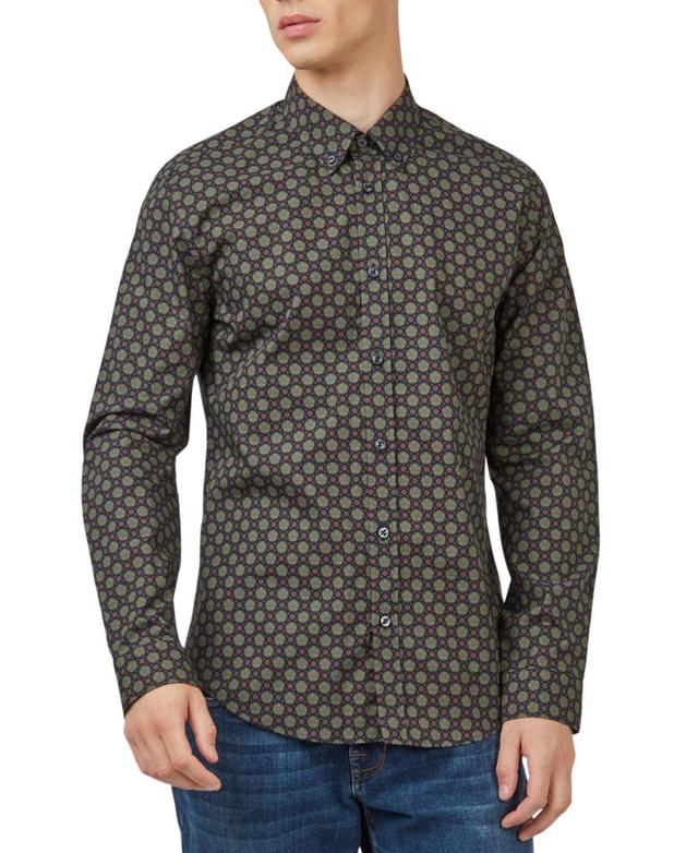 Ben Sherman Print Cotton Button-Down Shirt Product Image