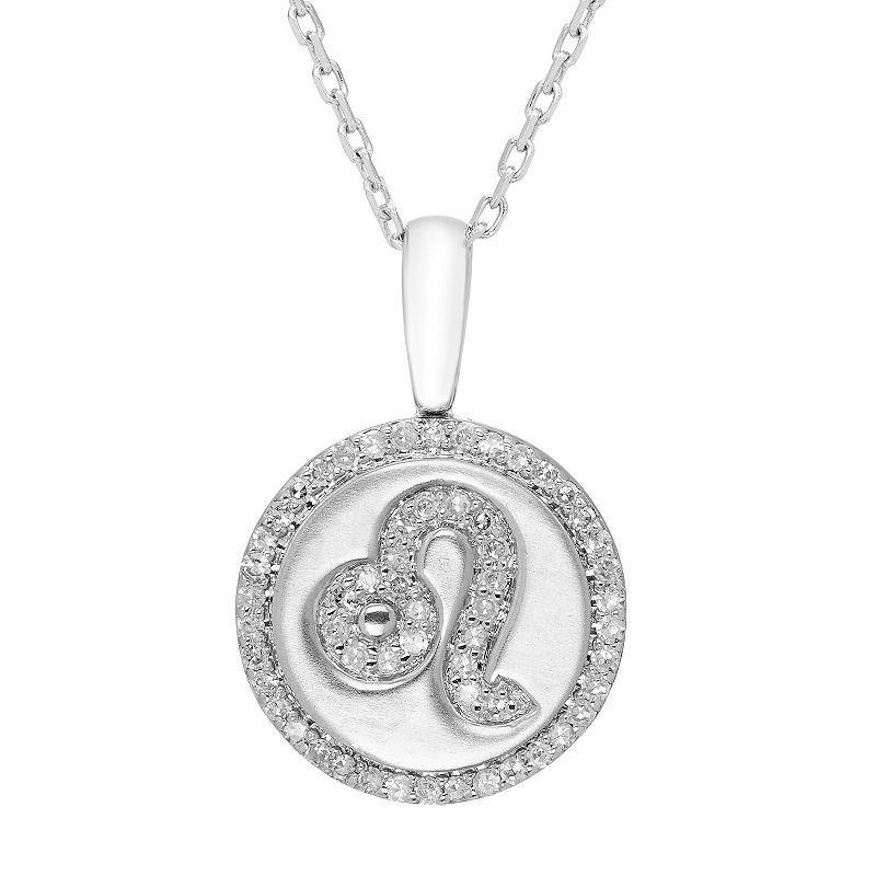 Its Personal Sterling Silver 1/6 Carat T.W. Diamond Zodiac Sign Necklace, Womens Cancer Product Image