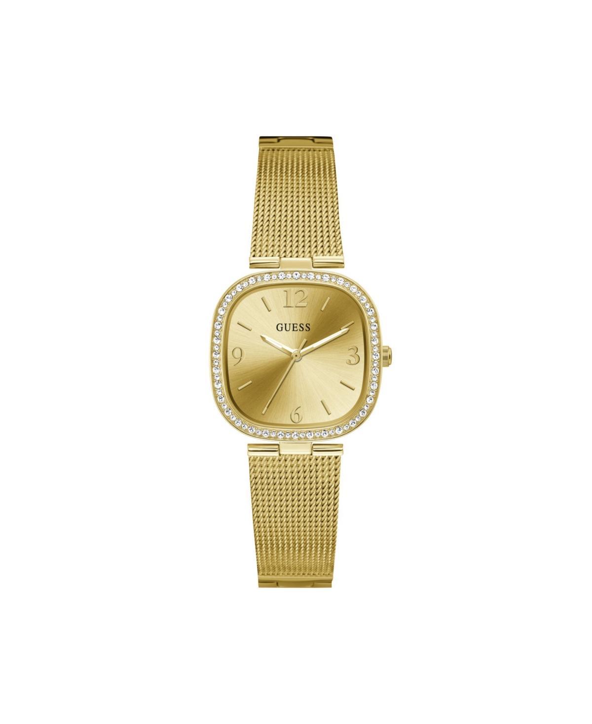 Guess Womens Gold-Tone Stainless Steel Mesh Bracelet Watch 32mm Product Image