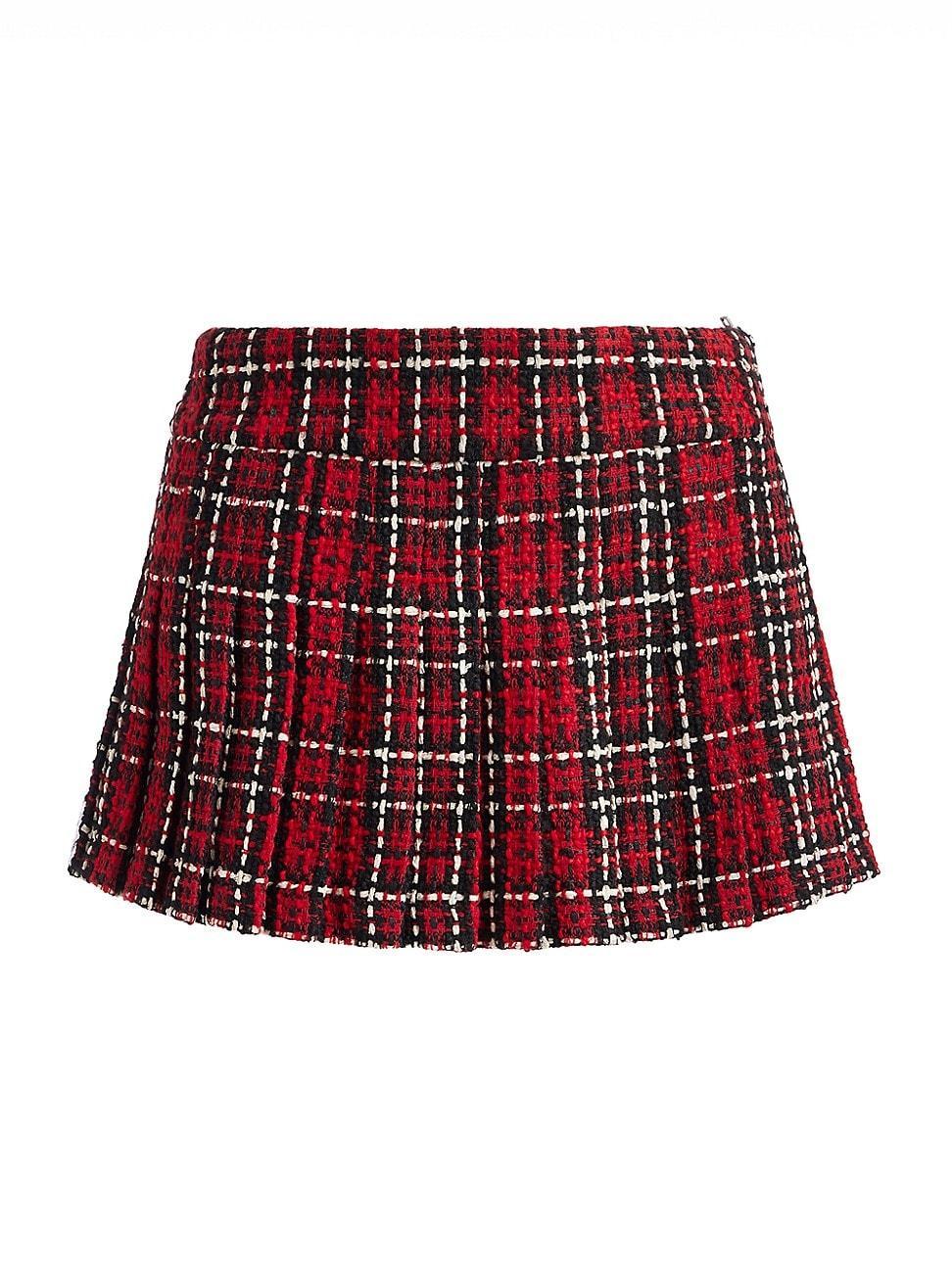 Womens Mera Plaid Pleated Miniskirt Product Image