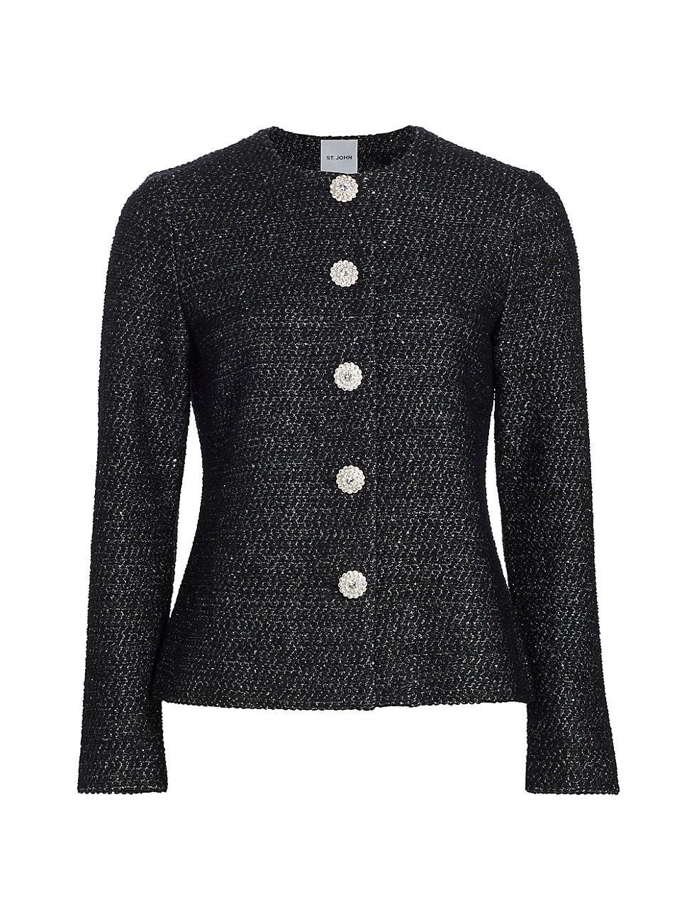 Womens Evening Crystal Tweed Jacket Product Image