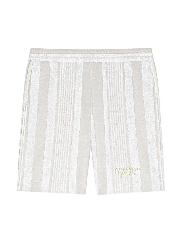 Mens Plage Bermuda Shorts in Cotton Towelling with Stripes Product Image