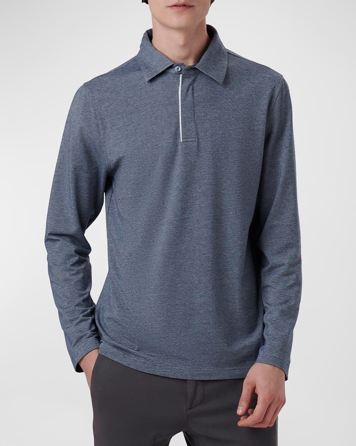 Bugatchi Long Sleeve Stretch Cotton Knit Polo Product Image