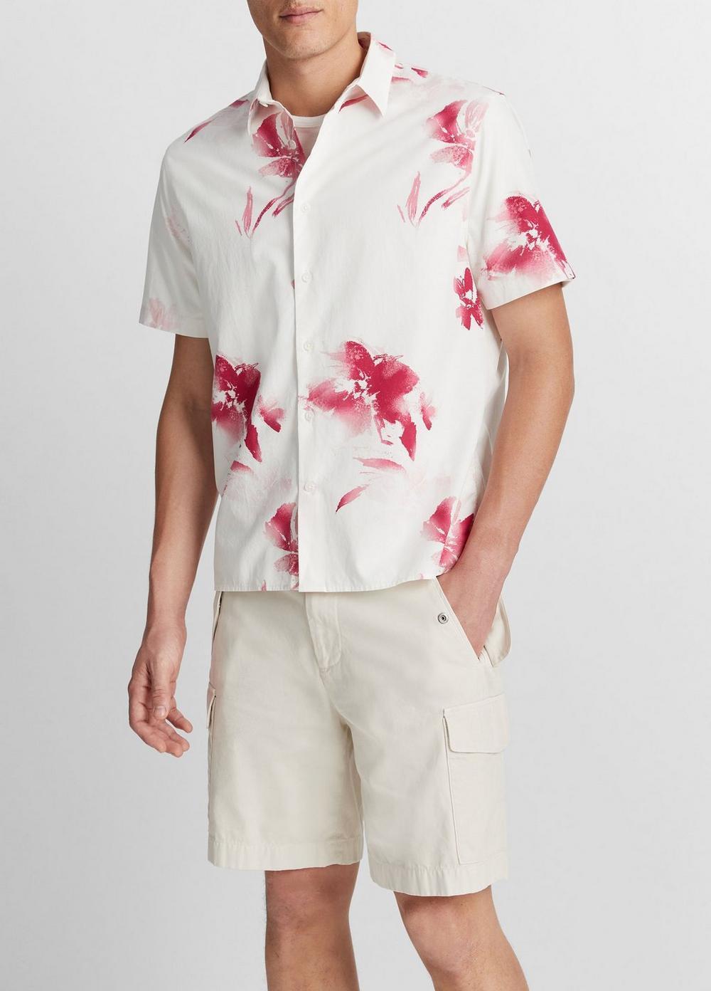 Faded Floral Short-Sleeve Shirt Product Image