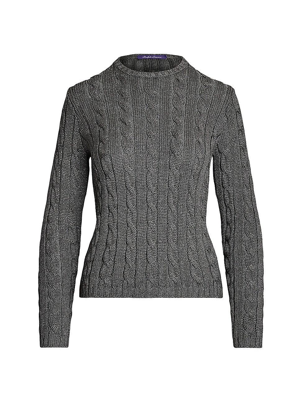 Womens Silk-Blend Cable-Knit Sweater Product Image