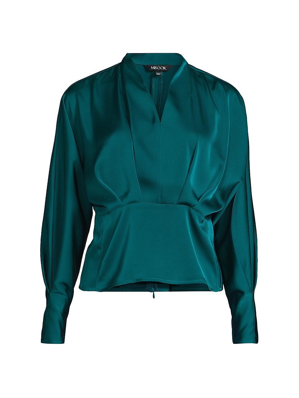 Womens Charmeuse Dolman-Sleeve Blouse Product Image