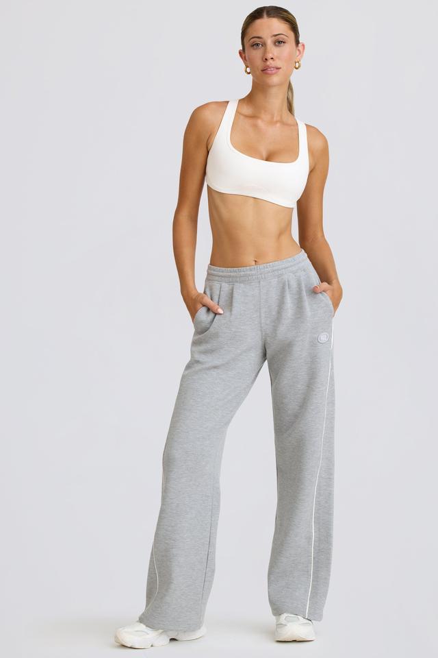 Petite Mid-Rise Straight-Leg Joggers in Grey Marl Product Image