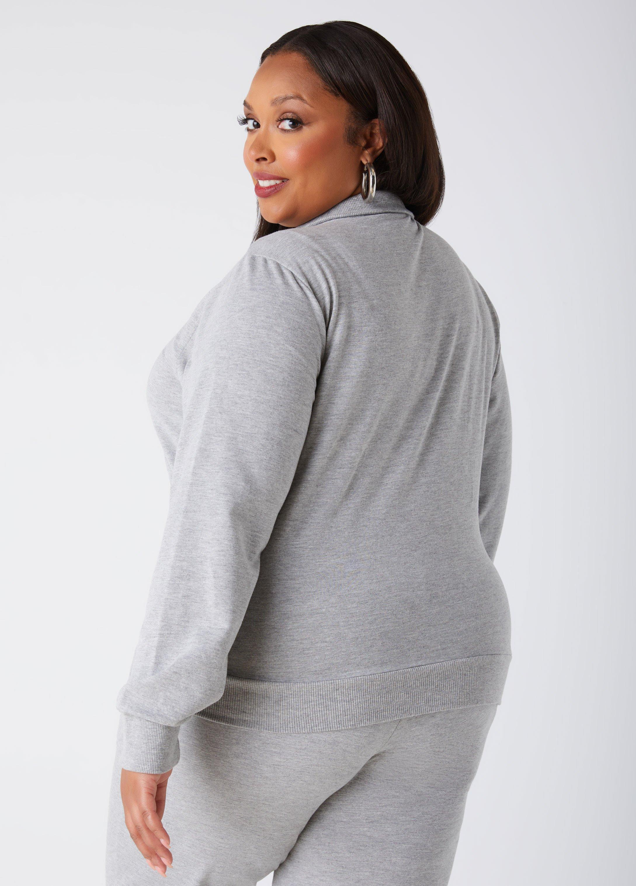 Plus Size Striped Terry Track Jacket Ashley Stewart Product Image