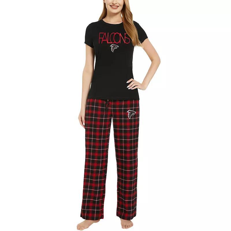 Womens Concepts Sport /Red Atlanta Falcons ArcticT-Shirt & Flannel Pants Sleep Set Product Image