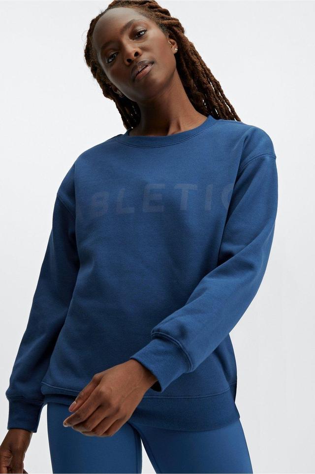 Fabletics Eco Go-To Crewneck Sweatshirt Womens blue Size S Product Image