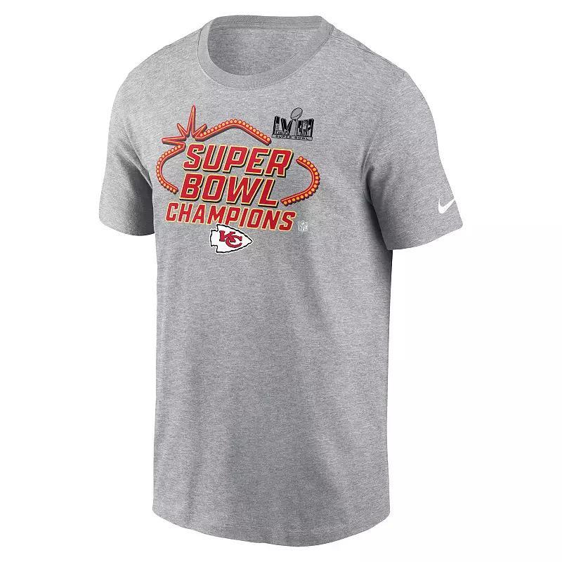 Mens Nike Kansas City Chiefs Super Bowl LVIII Champions Trophy Collection Tee Heather Grey Product Image