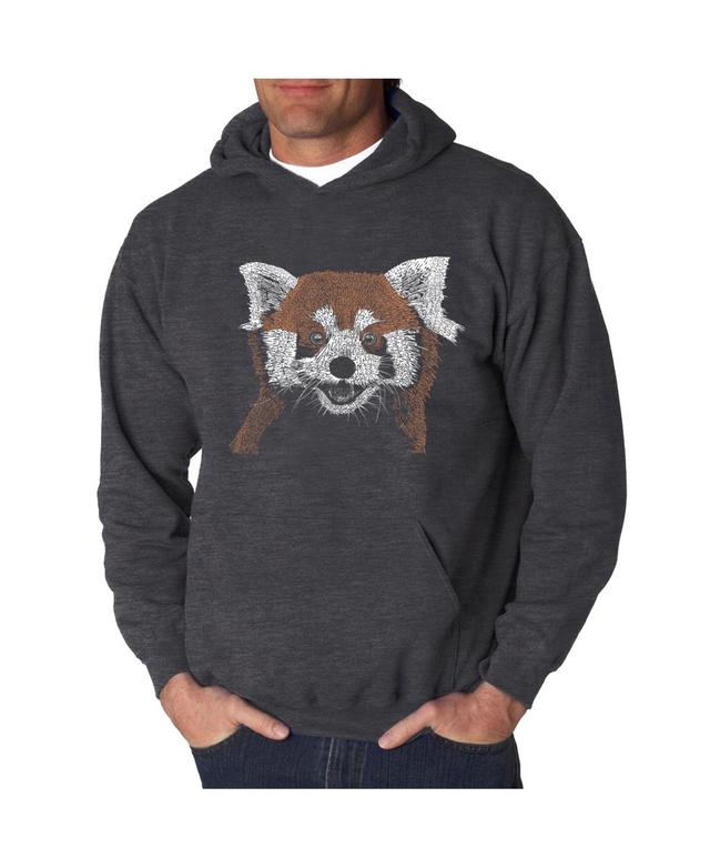 La Pop Art Mens Red Panda Word Art Hooded Sweatshirt Product Image