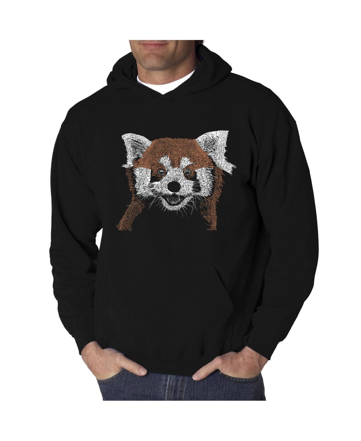 La Pop Art Mens Red Panda Word Art Hooded Sweatshirt Product Image